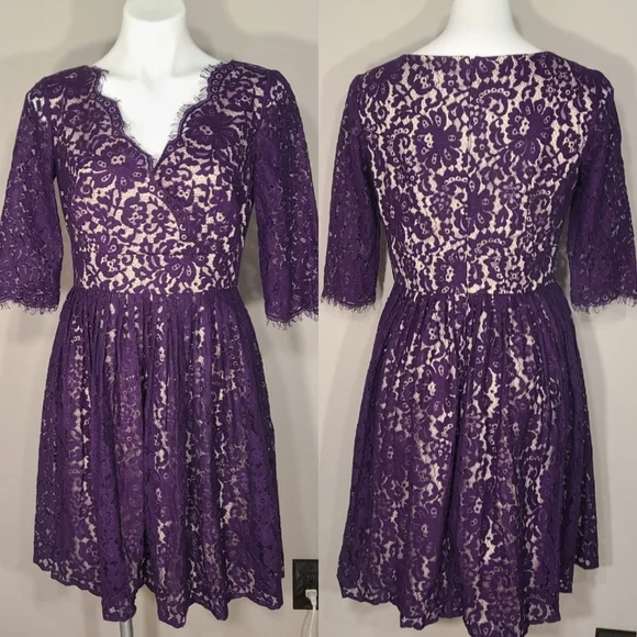 Eliza J | Dresses | Eliza J Fit And Flare Pleated Lace Dress Purple | Poshmark Eliza J | Dresses | Eliza J Fit And Flare Pleated Lace Dress Purple | Poshmark